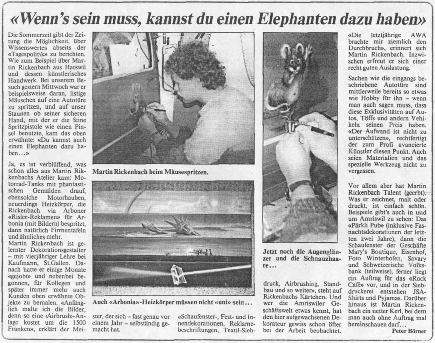 Zeitungsbericht Airbrushing